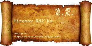 Mircsov Réka névjegykártya