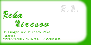 reka mircsov business card
