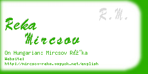 reka mircsov business card